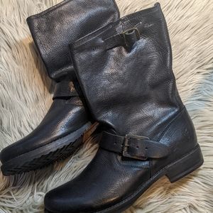 Frye black leather boots